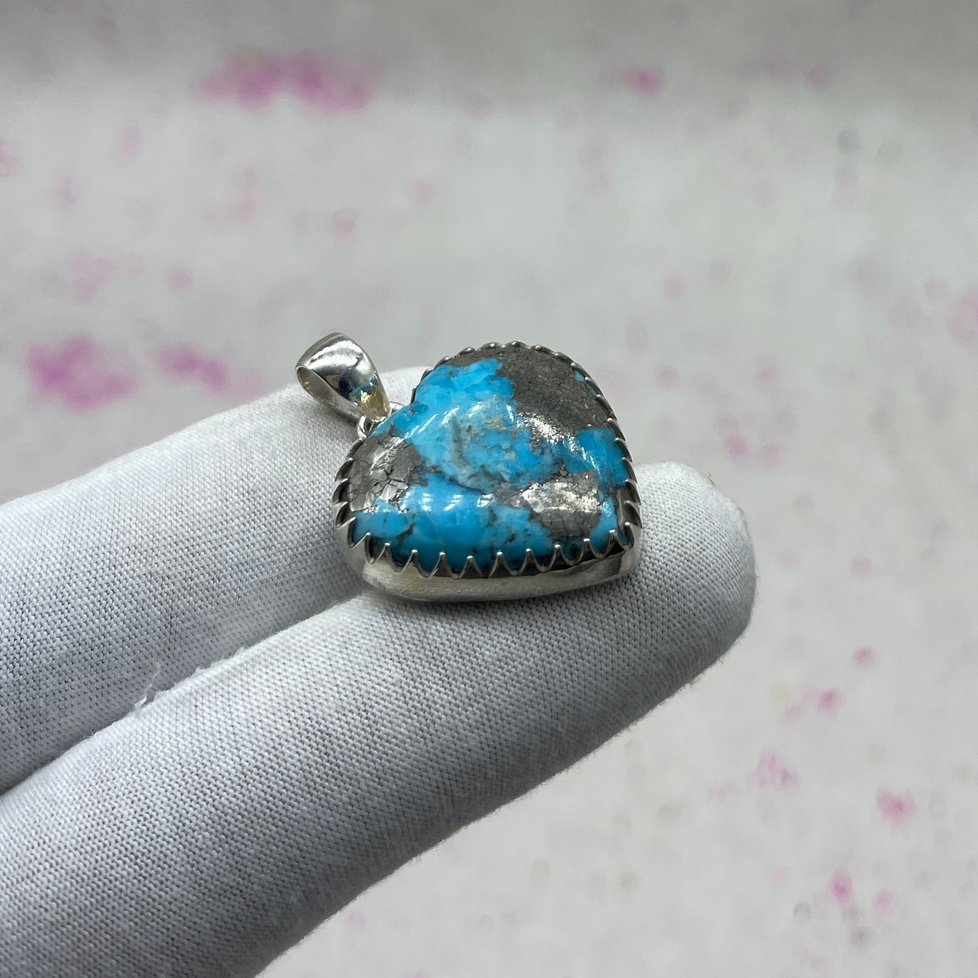 Blue Mohave Turquoise 925 Sterling Silver Handmade Pendant | Handmade Tribal Jewelry