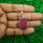 Natural Druzy Crystal Bohemian Pendant – Handcrafted in 925 Sterling Silver