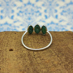 Bezel 925 Silver Turquoise Triple Stone Handcrafted Ring