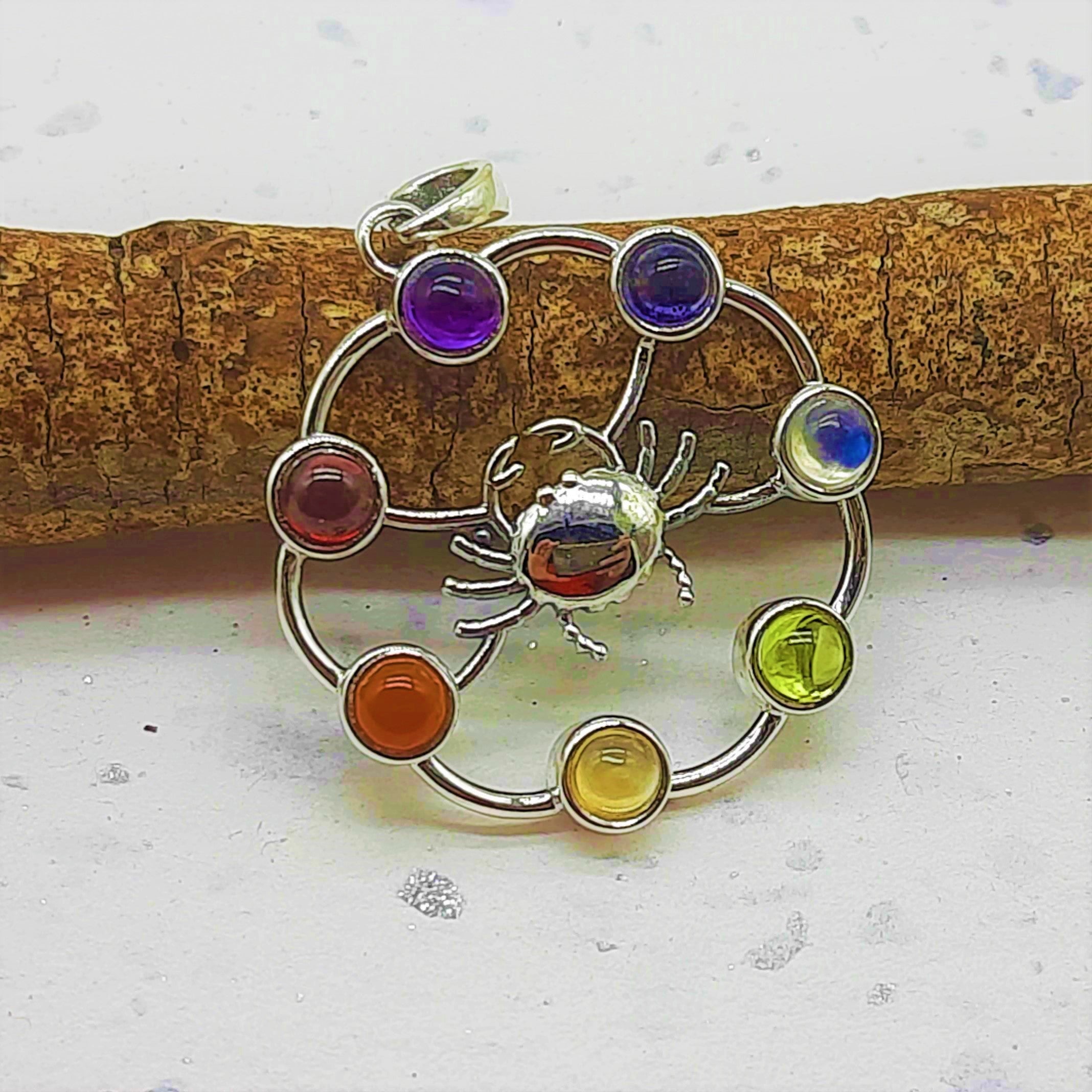 7 Chakra Healing Spiritual Bezel 925 Silver Dainty Necklaces