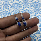 Premium Lapis Lazuli  Earrings in 925 Silver – Timeless Beauty