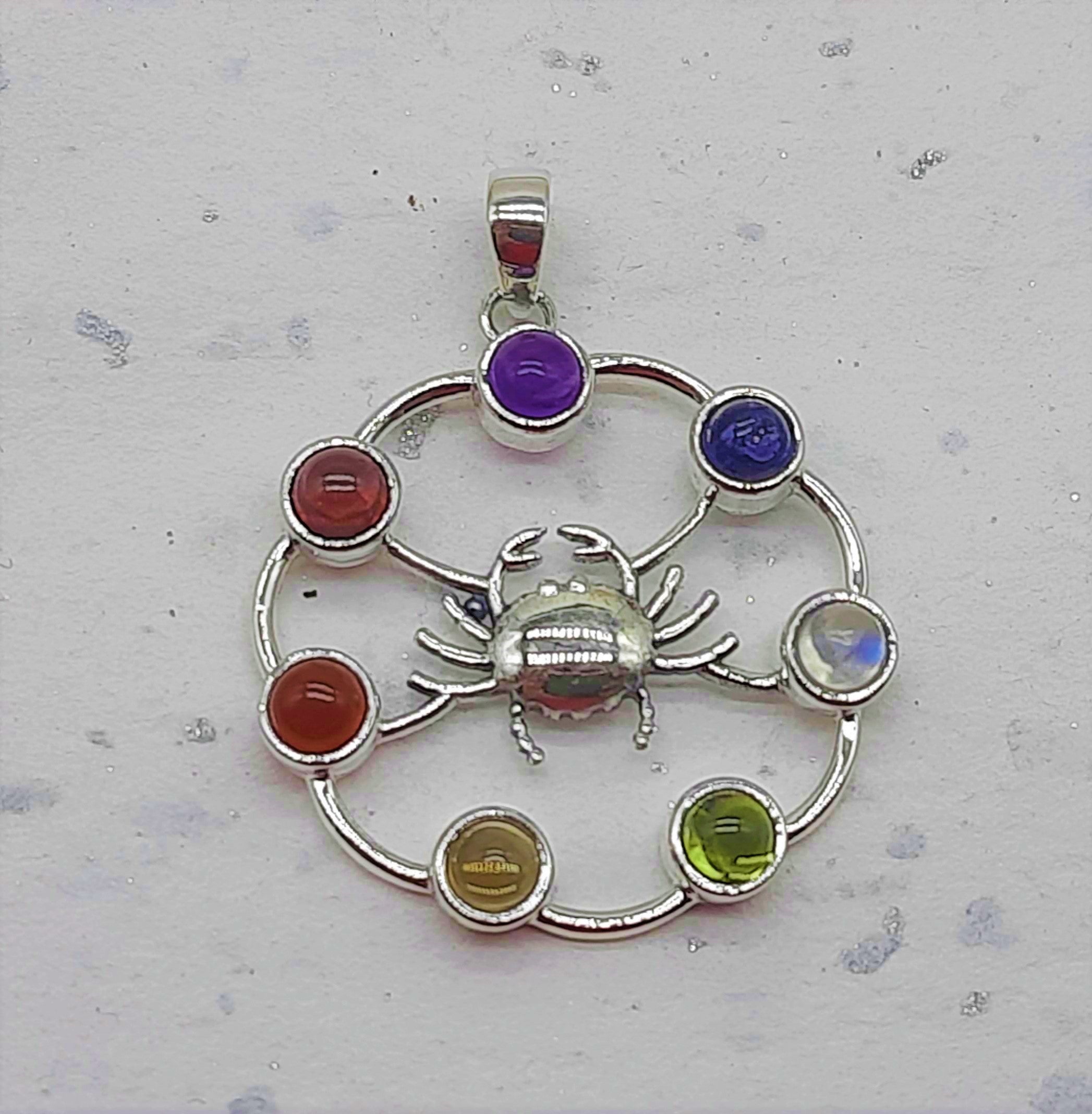 7 Chakra Healing Spiritual Bezel 925 Silver Dainty Necklaces