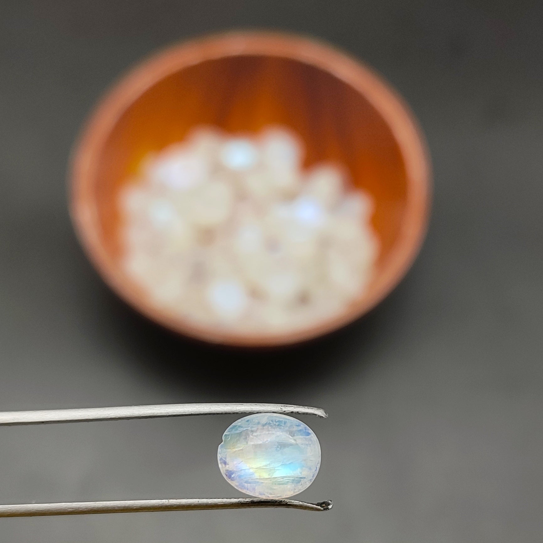 Oval Shape Natural Rainbow Moonstone AAA+ Quality Lot Of 5 PCS