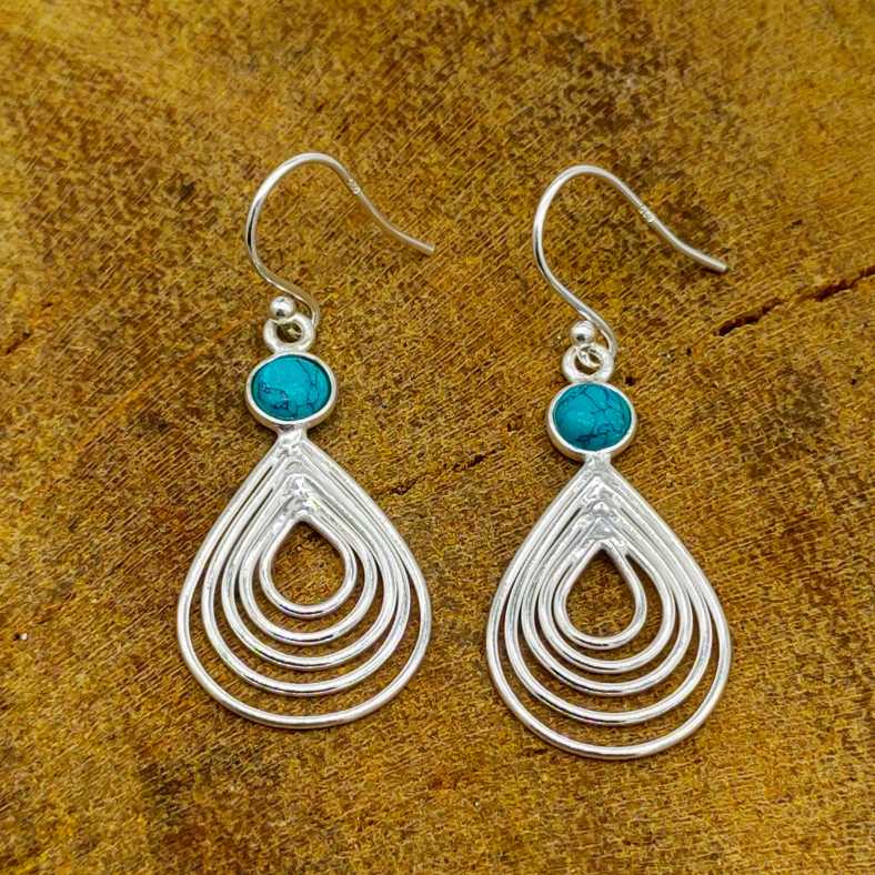 Elegant Turquoise Teardrop Dangle Earrings for Women