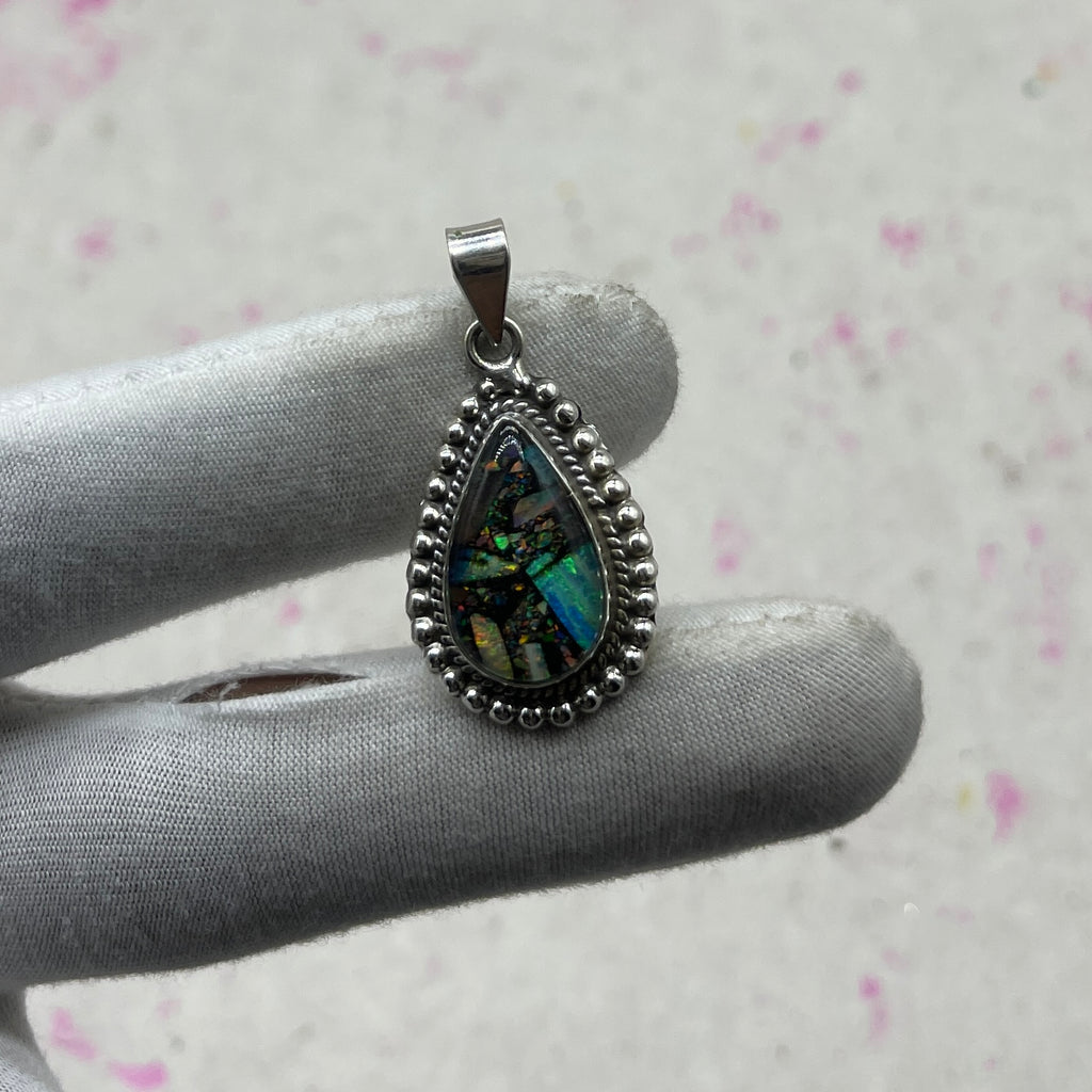 Glass Resin 925 Sterling Silver Handmade Pendant | Modern Artistic Pendant
