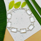 925 Sterling Silver Handmade Crystal Bracelet Classic Jewelry