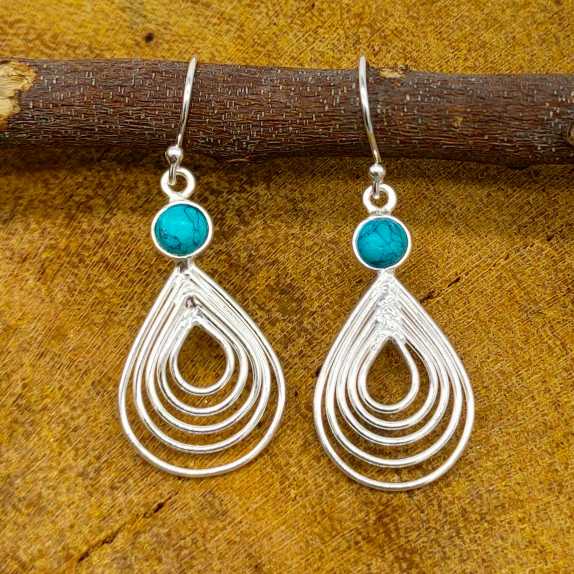 Elegant Turquoise Teardrop Dangle Earrings for Women