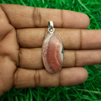 Rhodochrosite Statement Pendant in Solid 925 Sterling Silver – Romantic Boho Charm