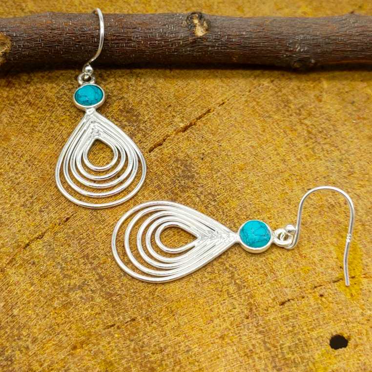Elegant Turquoise Teardrop Dangle Earrings for Women