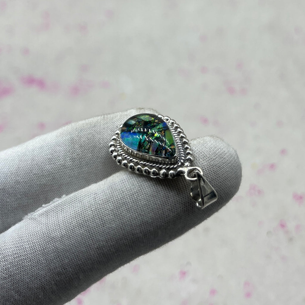 Glass Resin 925 Sterling Silver Handmade Pendant | Modern Artistic Pendant