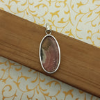 Rhodochrosite Statement Pendant in Solid 925 Sterling Silver – Romantic Boho Charm