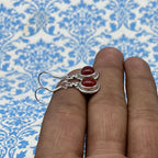 925 Silver Carnelian Earrings – Elegant Round  Gemstone Design
