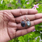 Oval Labradorite 925 Silver Dangle Earrings