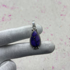 Purple Dahlia Turquoise 925 Sterling Silver Pendant – Artisan Silver Jewelry