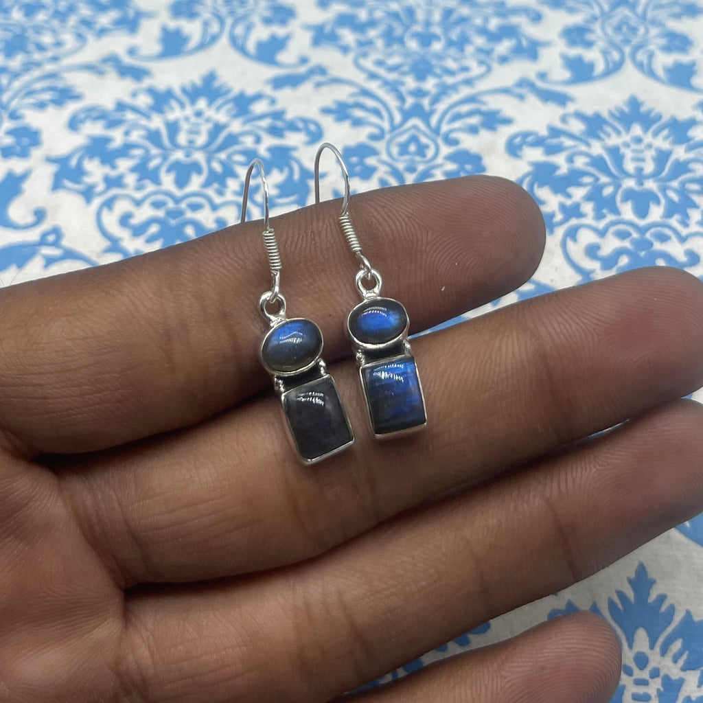 925 Sterling Silver Labradorite Earrings – AAA Gemstone
