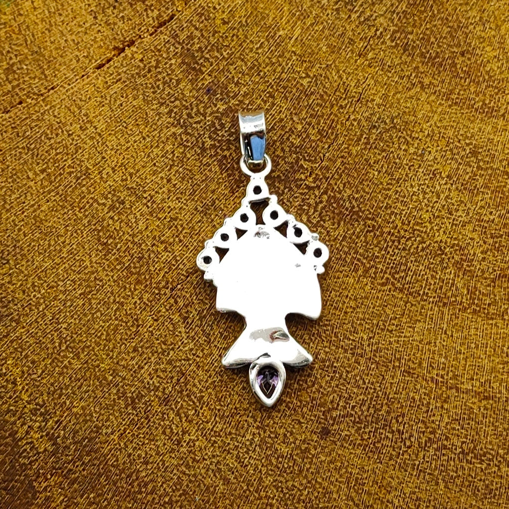 Amethyst Fish Nepali Bohemian Handmade Silver Pendant