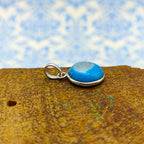 Sky Blue Druzy Oval 925 Silver Bezel Pendant Nepali