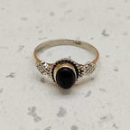 925 Sterling Silver Designer Black Onyx Gemstone Handmade Ring