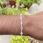 Fine Rose Quartz Oval Gemstone Bezel Bracelet