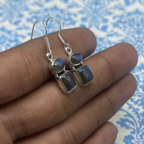925 Sterling Silver Labradorite Earrings – AAA Gemstone