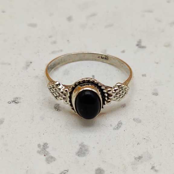 925 Sterling Silver Designer Black Onyx Gemstone Handmade Ring