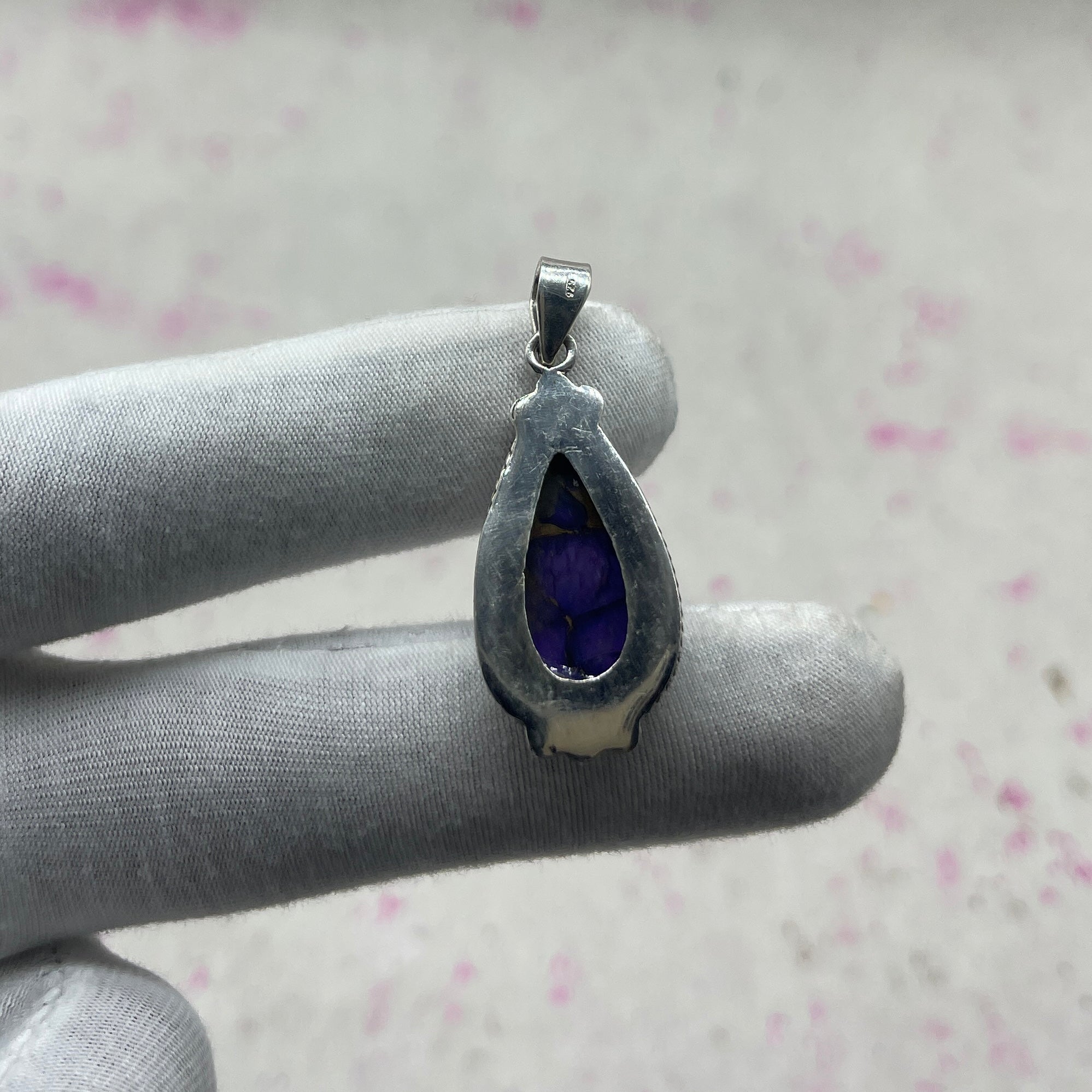 Purple Dahlia Turquoise 925 Sterling Silver Pendant – Artisan Silver Jewelry