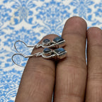 Natural Labradorite Dangle Earrings with Handmade Silver Work