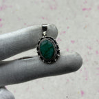 Dyed Emerald 925 Sterling Silver Handmade Pendant | Artisan Bohemian Jewelry