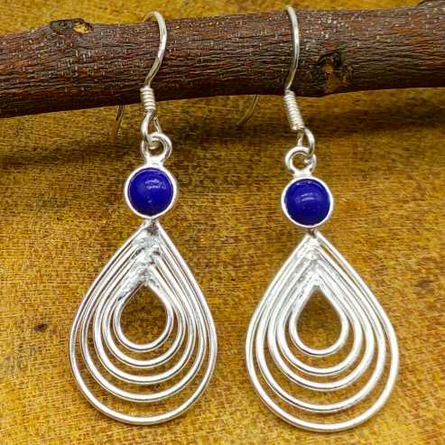Entemporary Lapis Lazuli Teardrop Frame Earrings