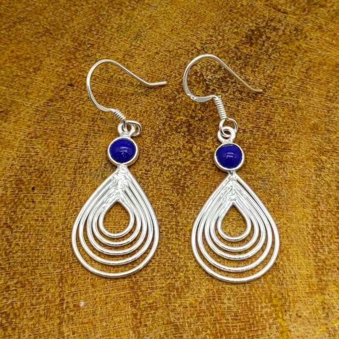 Entemporary Lapis Lazuli Teardrop Frame Earrings
