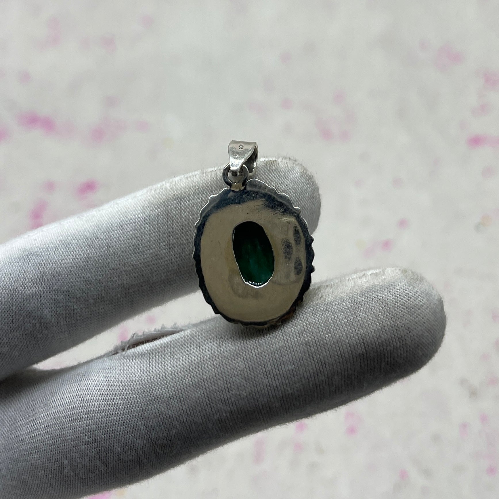 Dyed Emerald 925 Sterling Silver Handmade Pendant | Artisan Bohemian Jewelry
