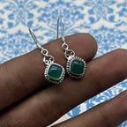 Boho Gemstone Earrings – 925 Silver Artisan Jewelry