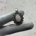 Pink Larimar 925 Sterling Silver Handmade Pendant | Soft Pastel Boho Pendant