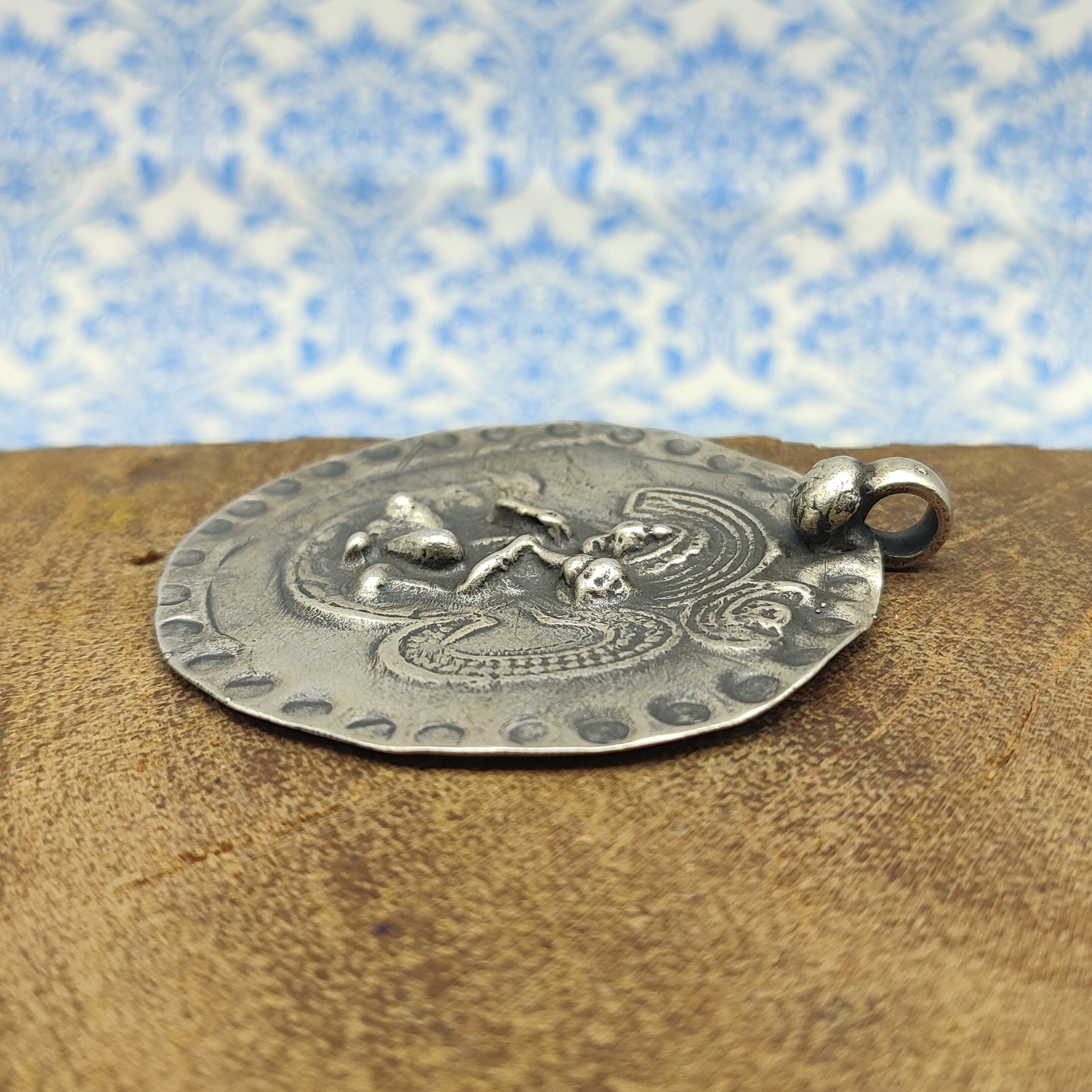 Tribal Hanuman Lord Vintage Solid Silver Pendant Antique Finish Handmade One of a Kind