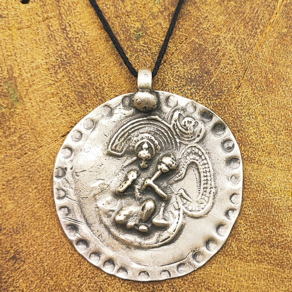 Tribal Hanuman Lord Vintage Solid Silver Pendant Antique Finish Handmade One of a Kind
