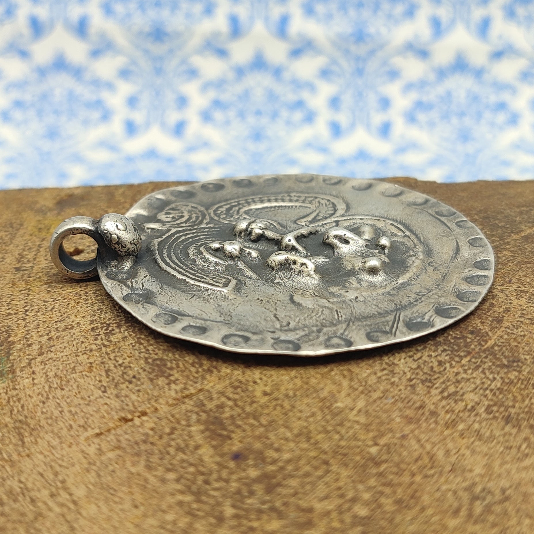 Tribal Hanuman Lord Vintage Solid Silver Pendant Antique Finish Handmade One of a Kind