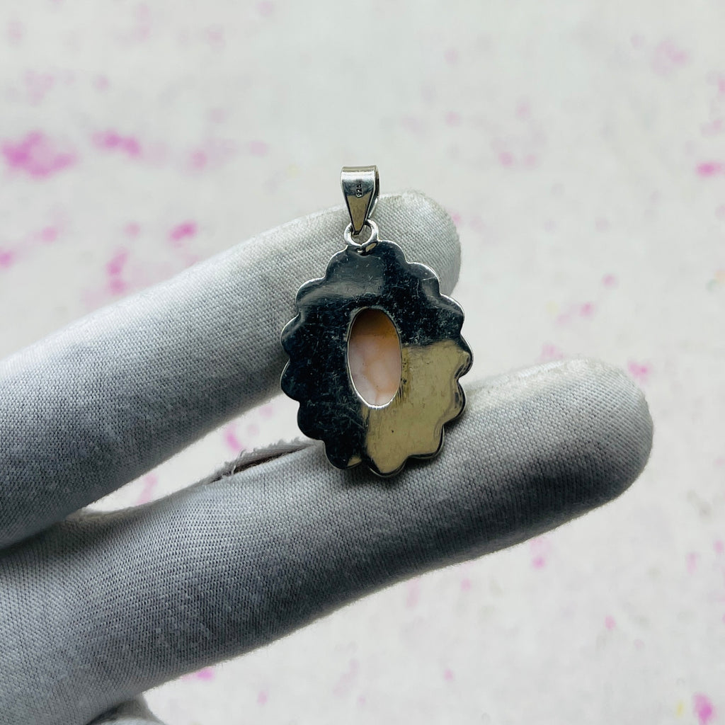 Pink Larimar 925 Sterling Silver Handmade Pendant | Soft Pastel Boho Pendant