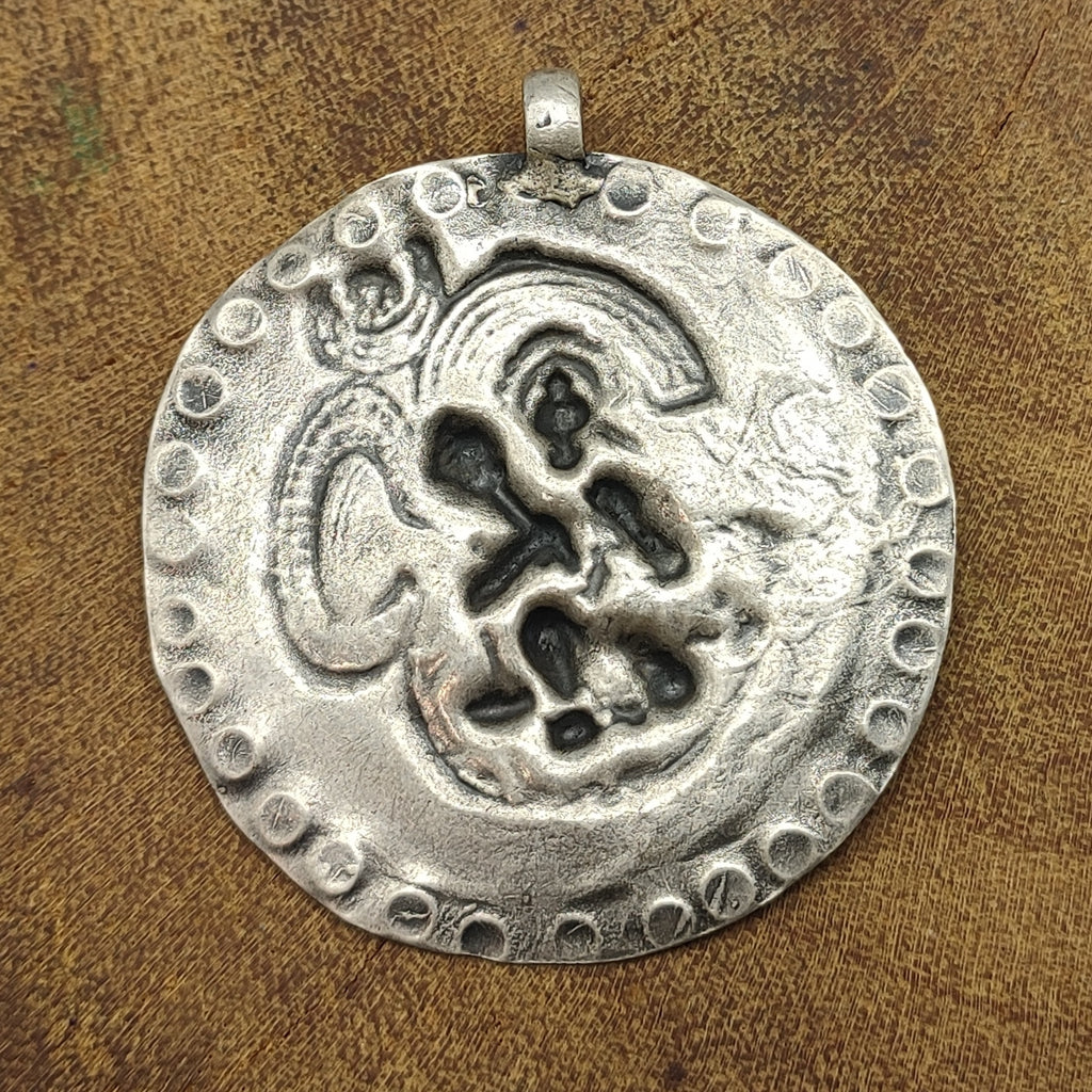 Tribal Hanuman Lord Vintage Solid Silver Pendant Antique Finish Handmade One of a Kind