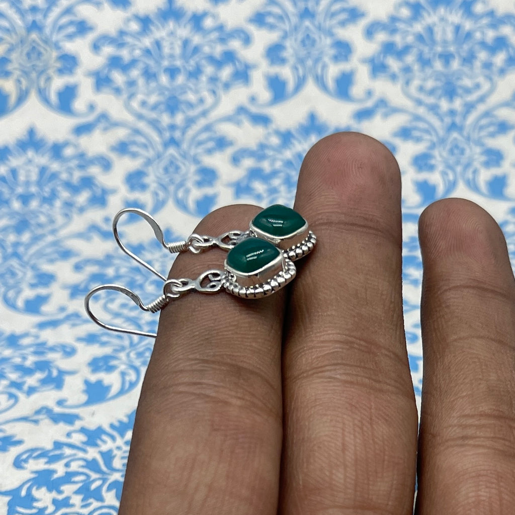 Boho Gemstone Earrings – 925 Silver Artisan Jewelry