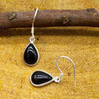 Chic Bohemian Black Onyx Silver Earrings