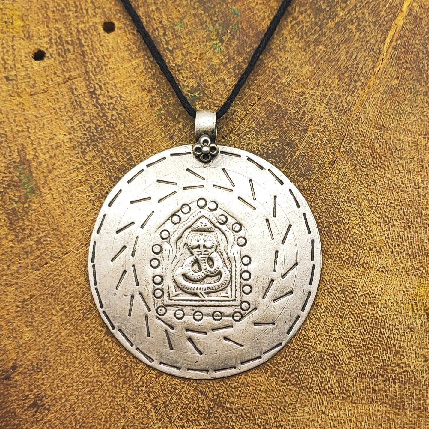 Tribal Snake Vintage Solid Silver Pendant Antique Finish Handmade One of a Kind
