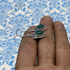 925 Silver Boho Green Onyx Earrings