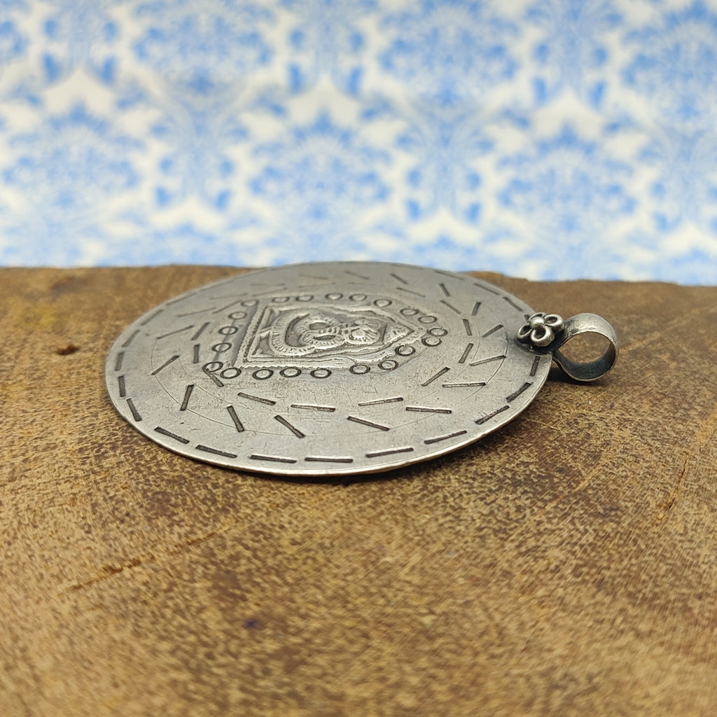 Tribal Snake Vintage Solid Silver Pendant Antique Finish Handmade One of a Kind