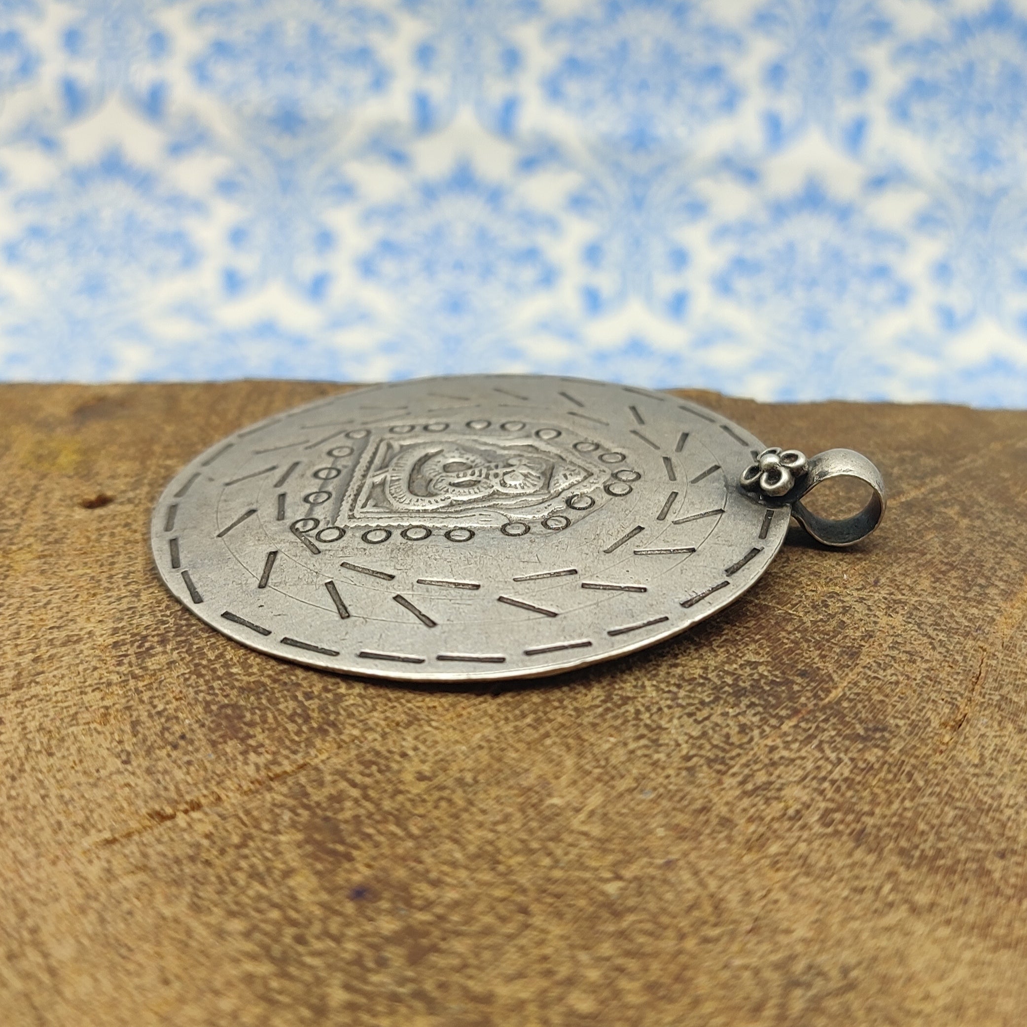 Tribal Snake Vintage Solid Silver Pendant Antique Finish Handmade One of a Kind