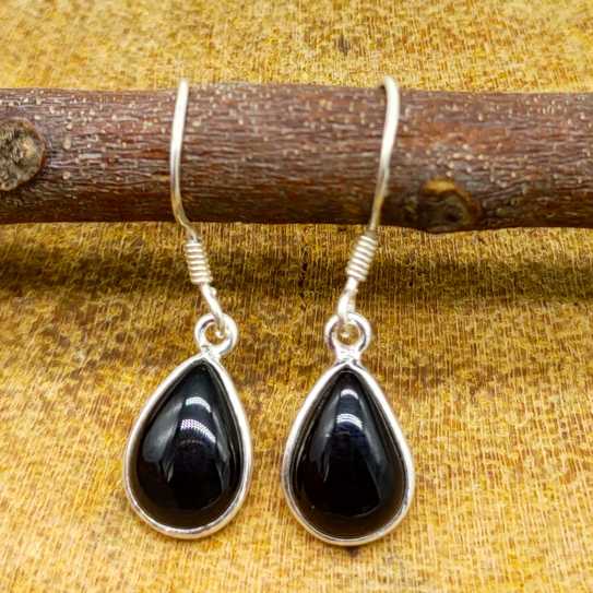 Chic Bohemian Black Onyx Silver Earrings