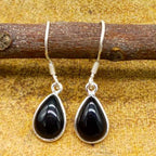Chic Bohemian Black Onyx Silver Earrings