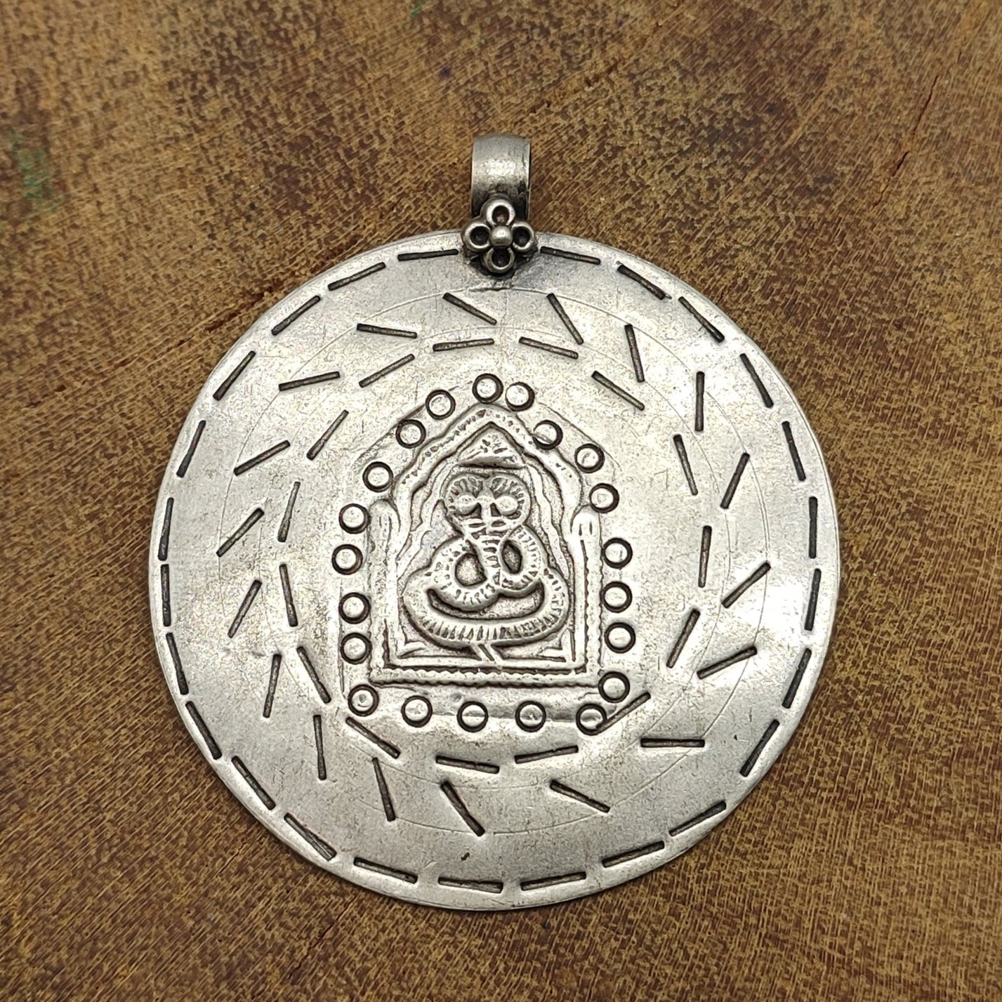 Tribal Snake Vintage Solid Silver Pendant Antique Finish Handmade One of a Kind
