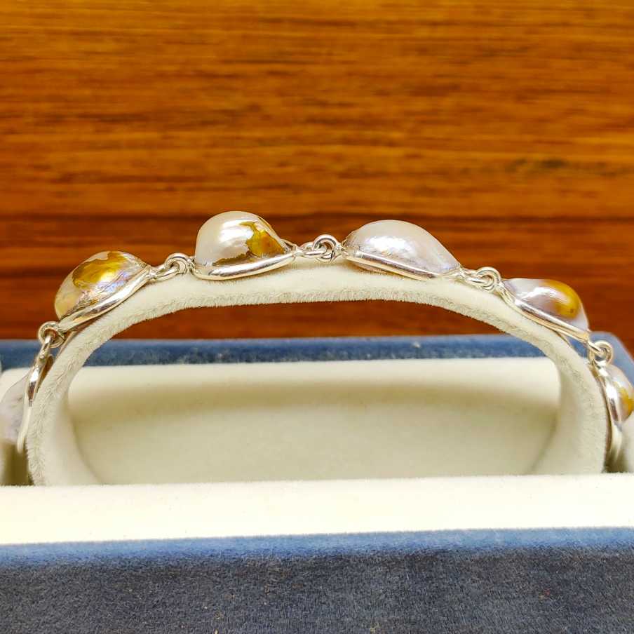 Classic Handmade 925 Sterling Silver Pearl Bracelet Timeless Design