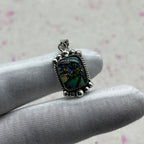 Glass Resin 925 Sterling Silver Handmade Pendant | Trendy Boho Silver Pendant