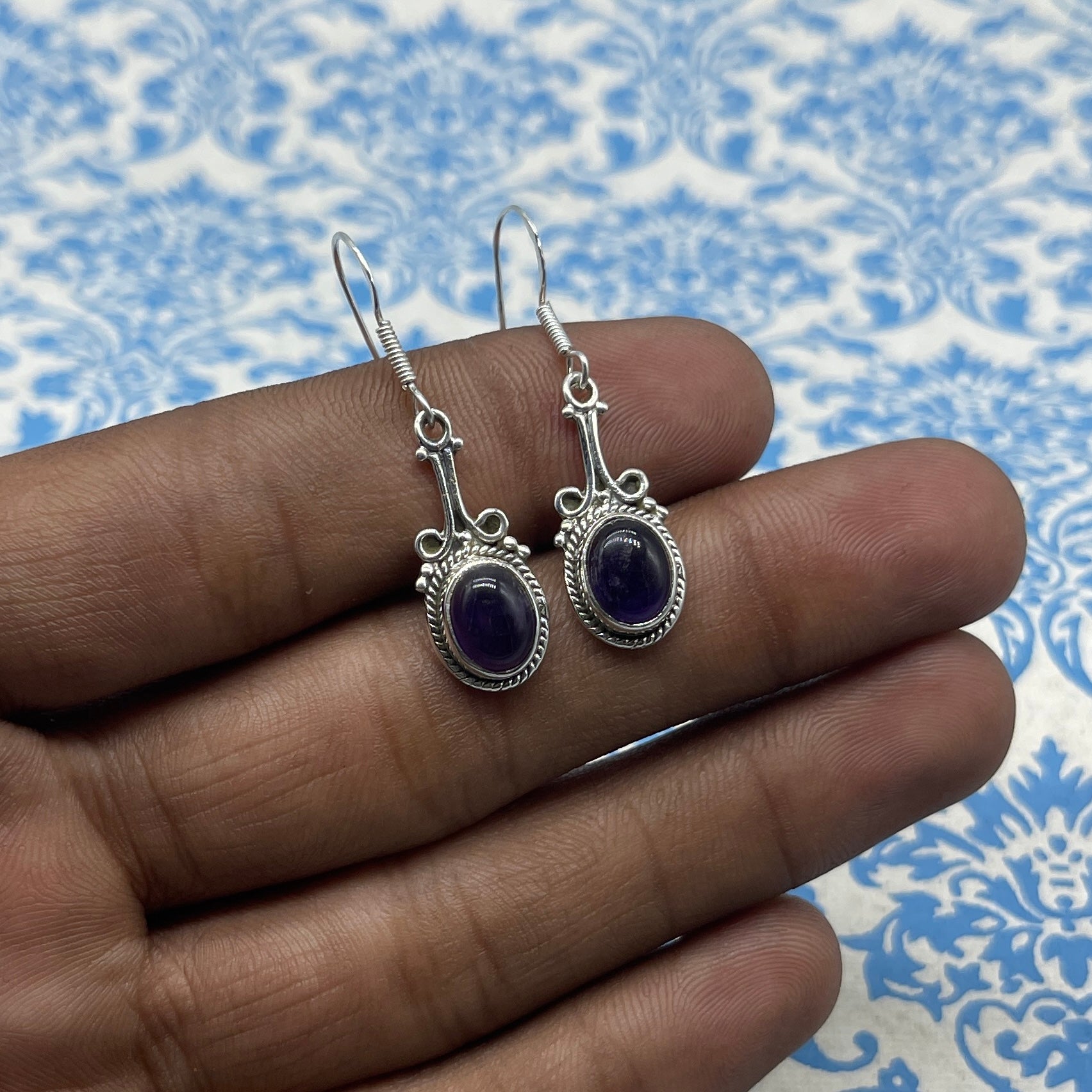 Natural Amethyst 925 Sterling Silver Earrings – Fine Handcrafted Jewelry